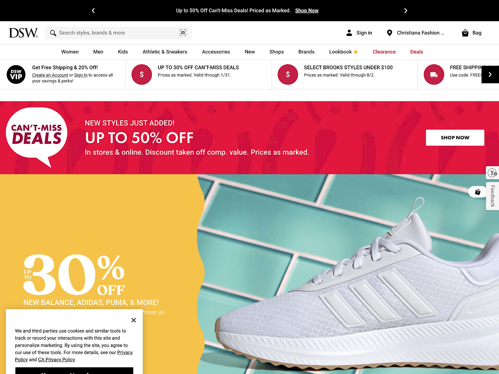 DSW Designer Shoe Warehouse Screenshot