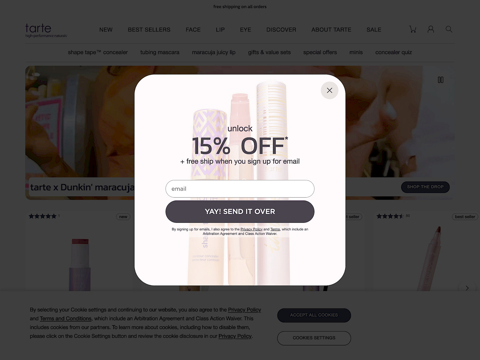 Tarte Cosmetics Screenshot