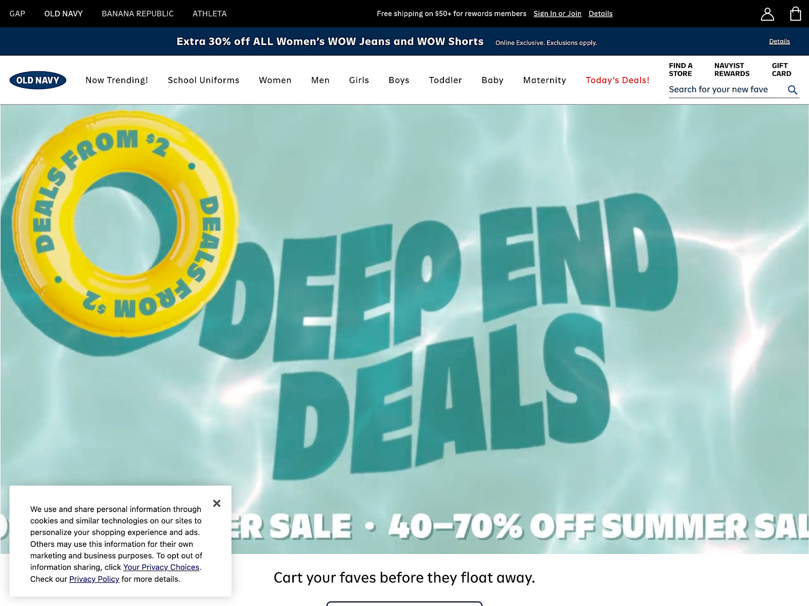 Old Navy Gap Screenshot