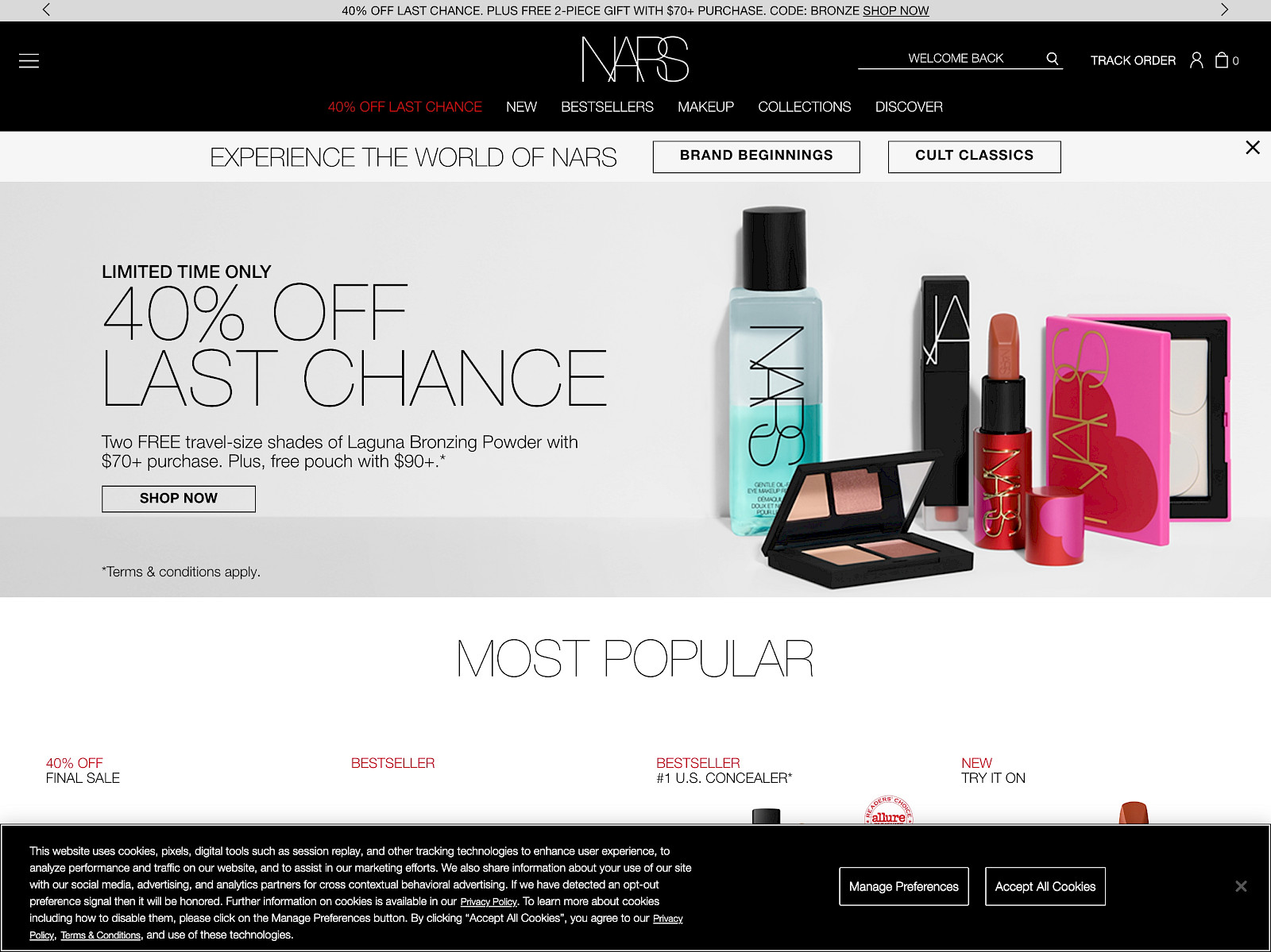 Nars cosmetics Screenshot