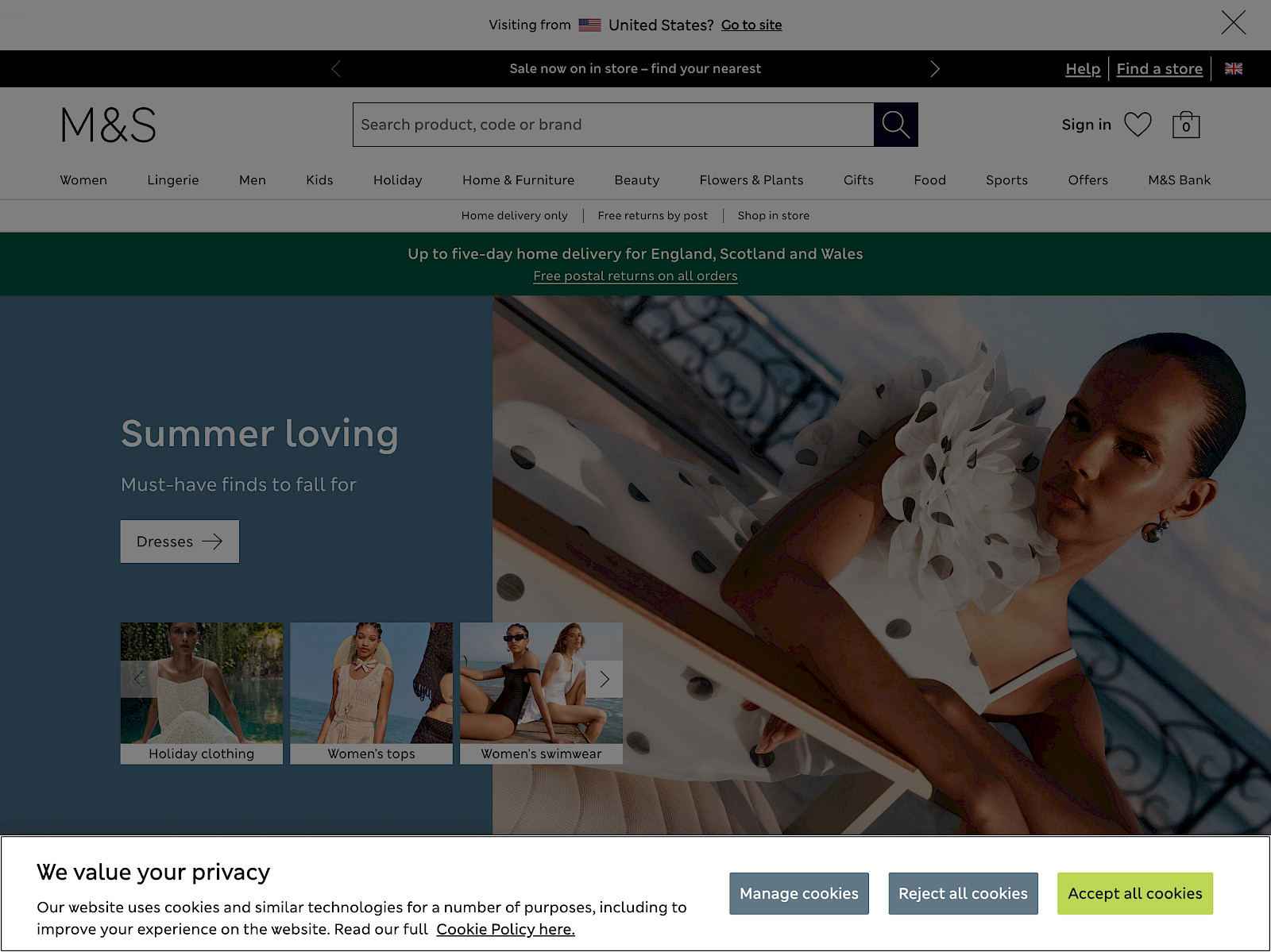 Marks & Spencer Screenshot