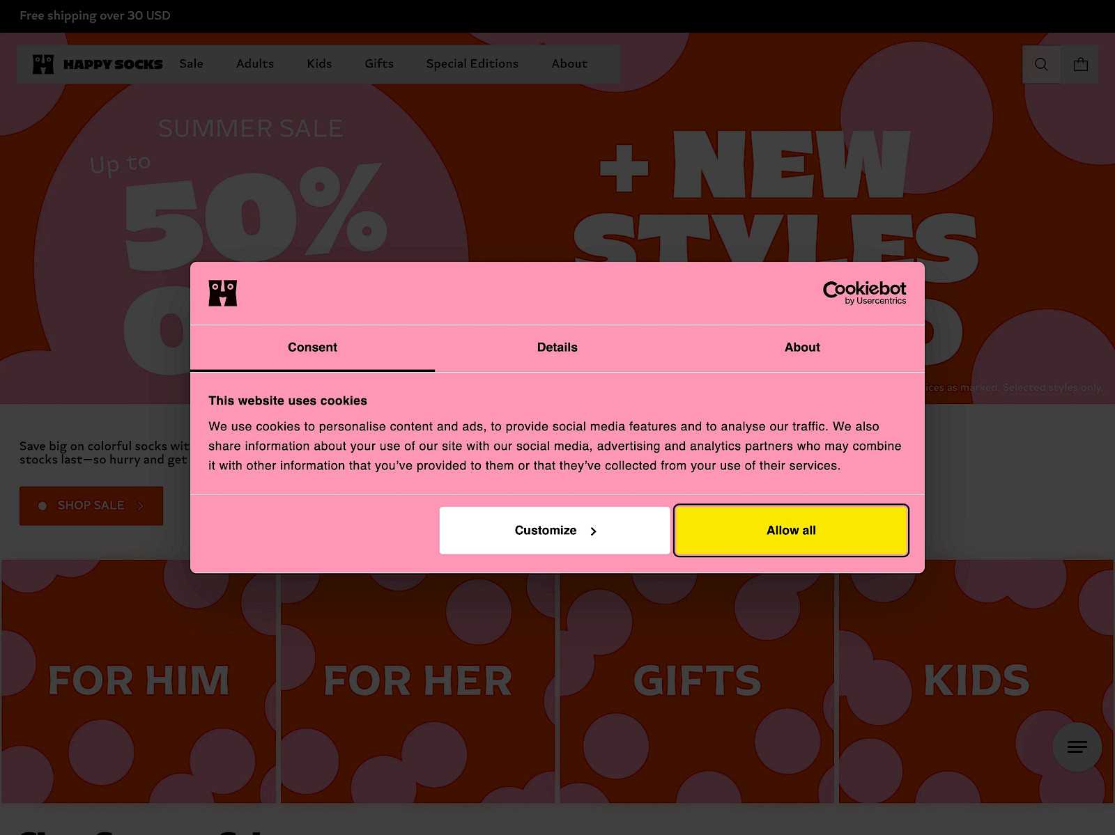 Happy Socks Screenshot