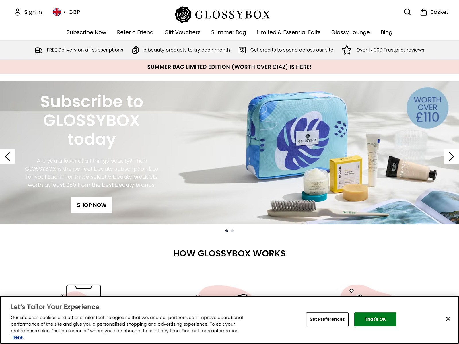 Glossybox Screenshot