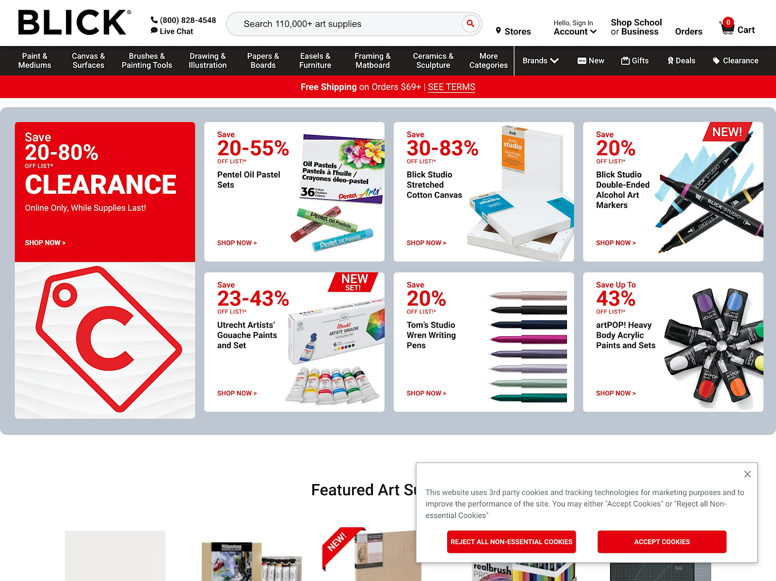 Blick Art Materials Screenshot