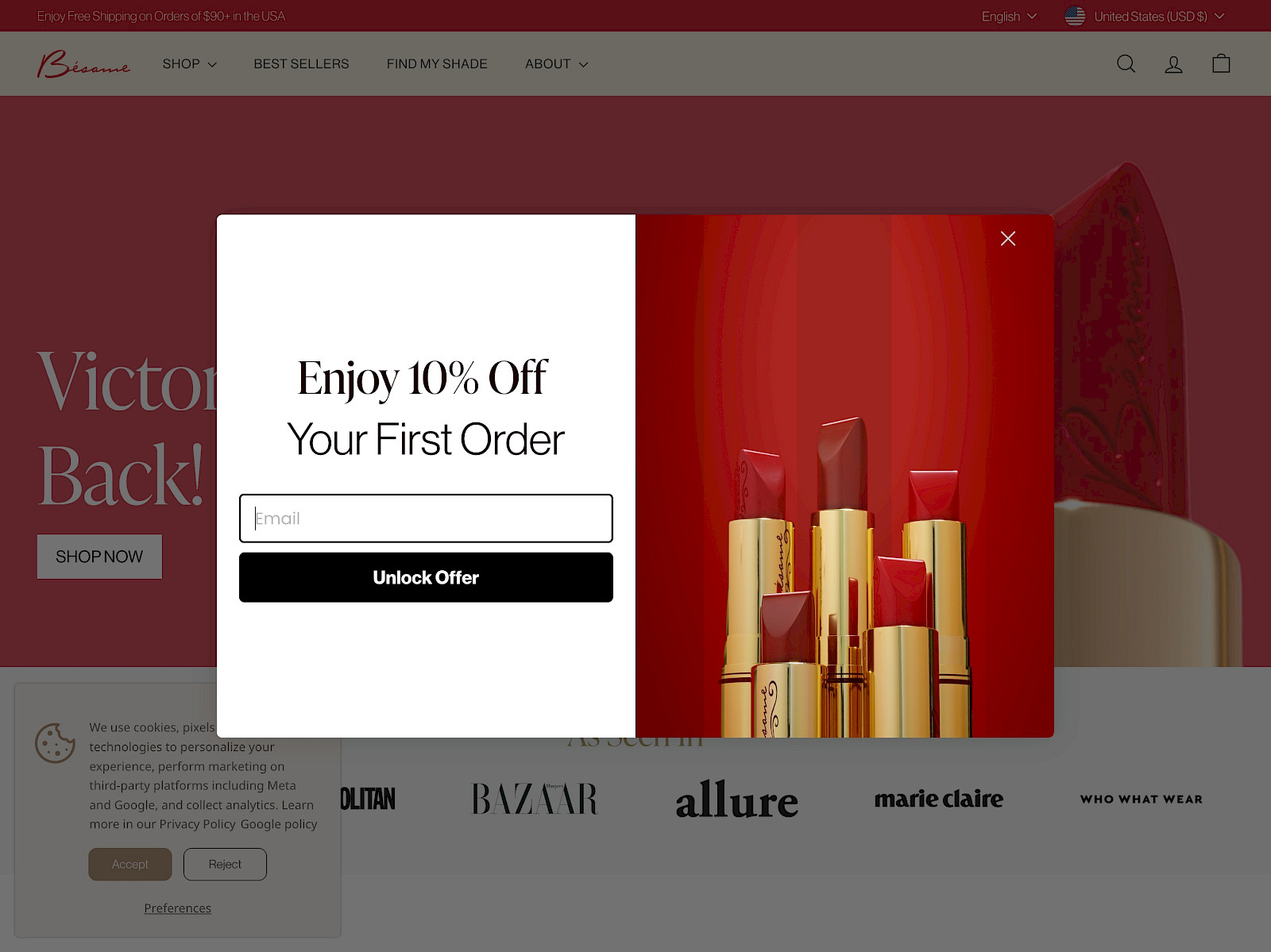 Besame Cosmetics Screenshot
