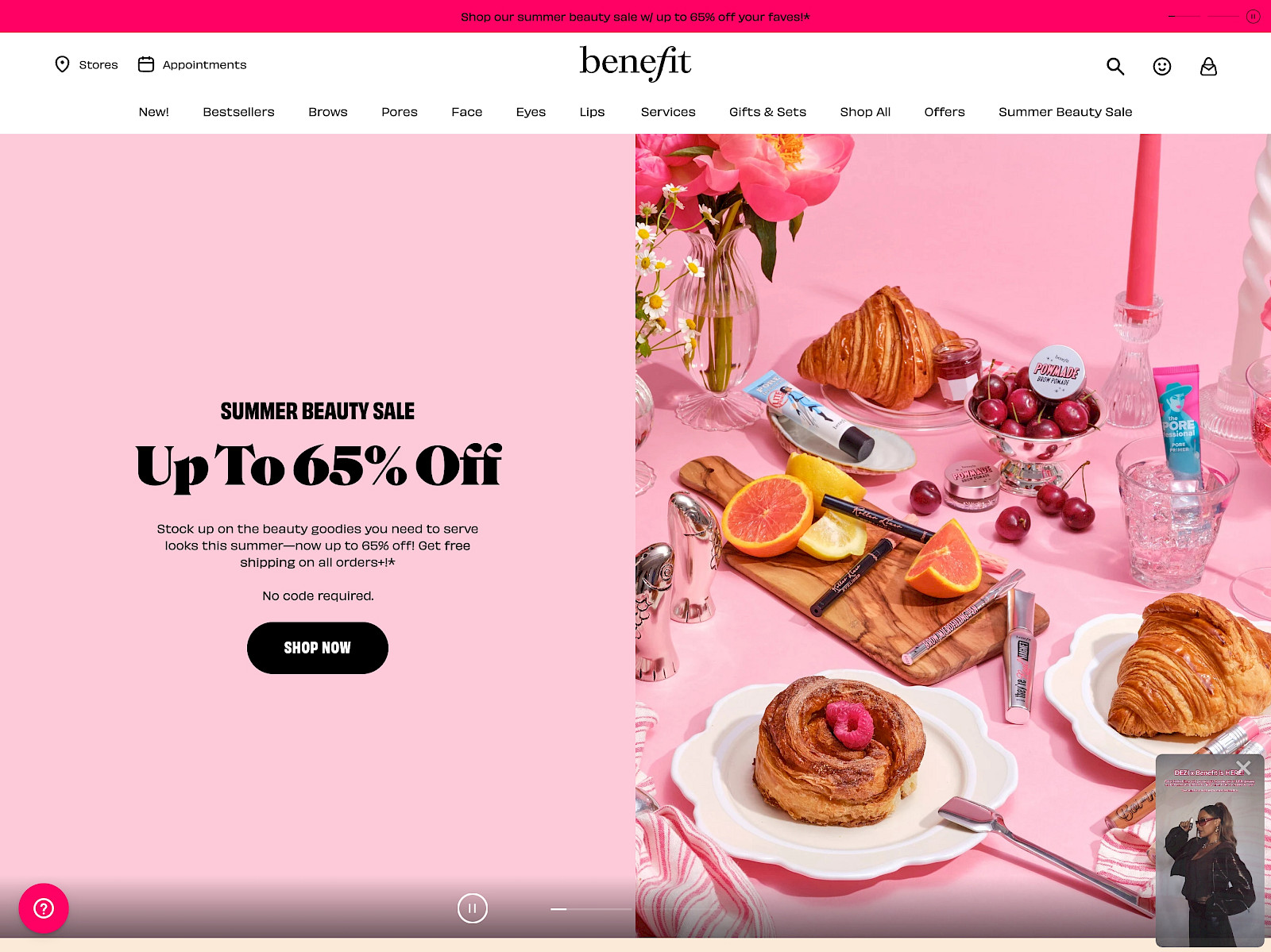 Benefit Cosmetics Screenshot
