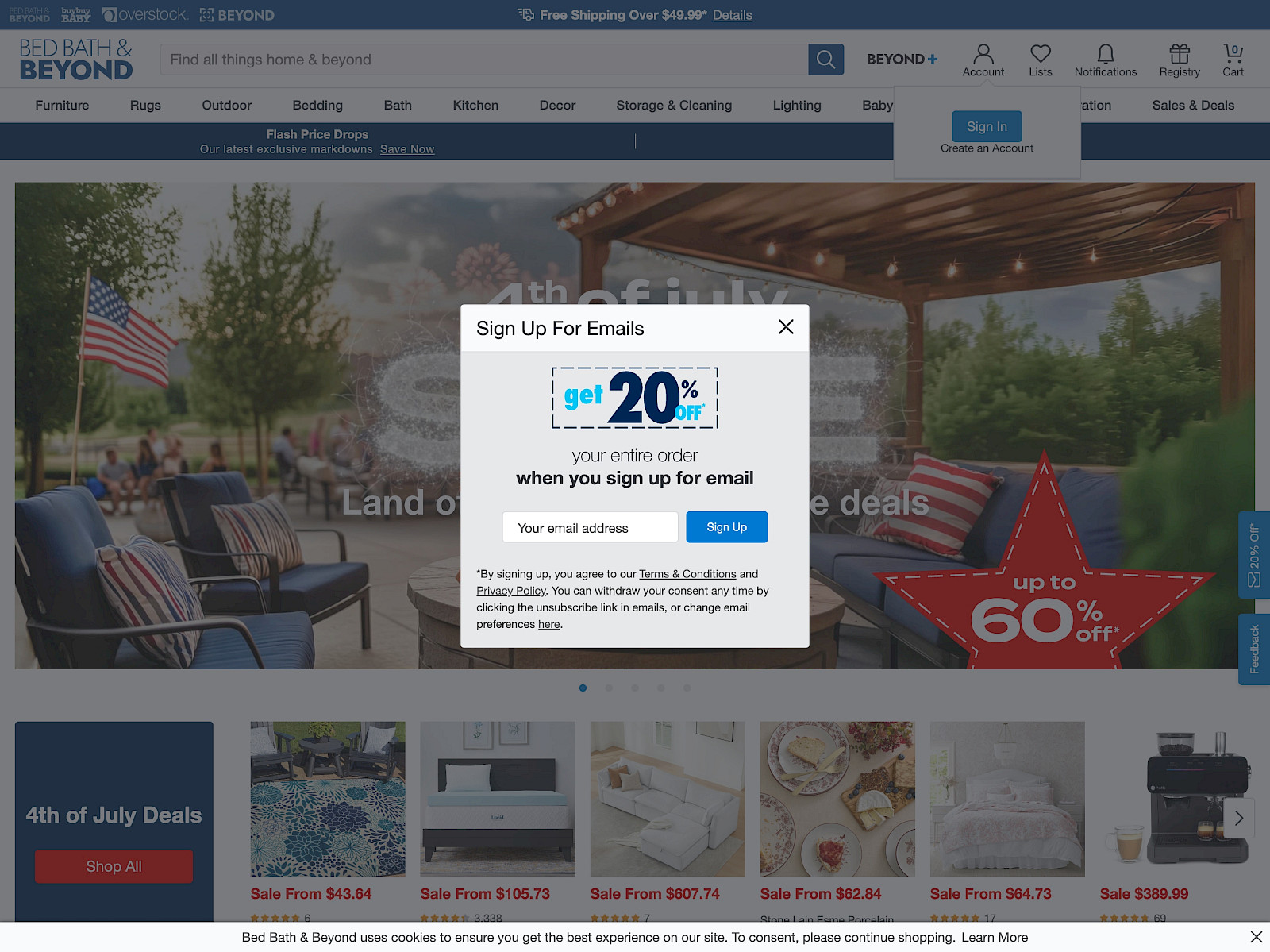 Bed Bath & Beyond Screenshot