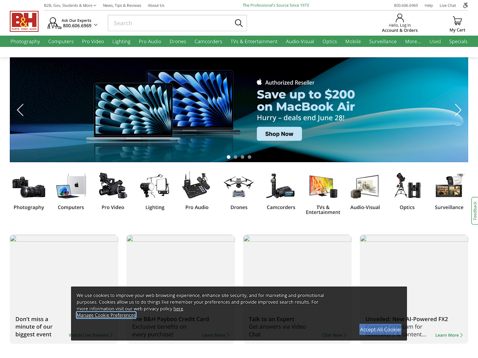 B&H Photo Video Screenshot