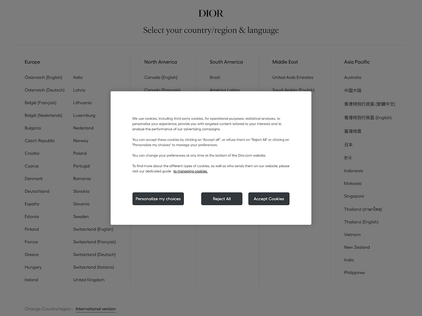 Christian Dior Screenshot