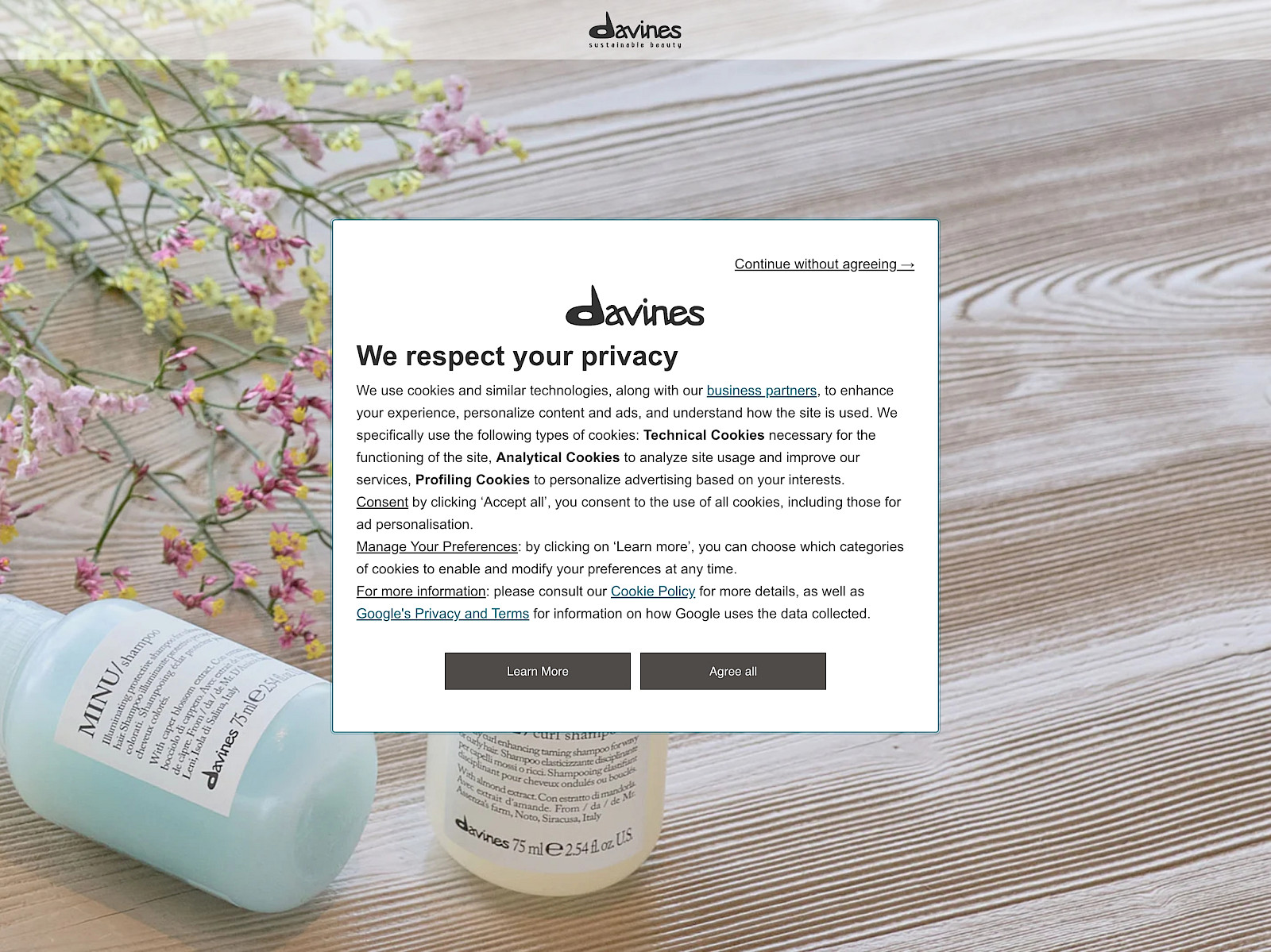 Davines Screenshot