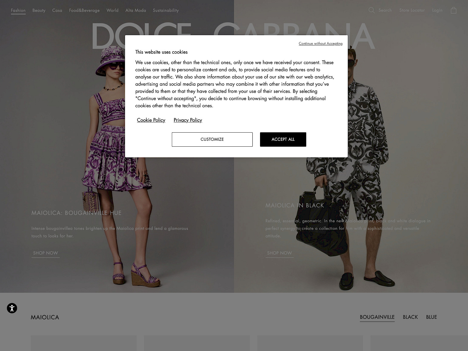 Dolce & Gabbana Screenshot