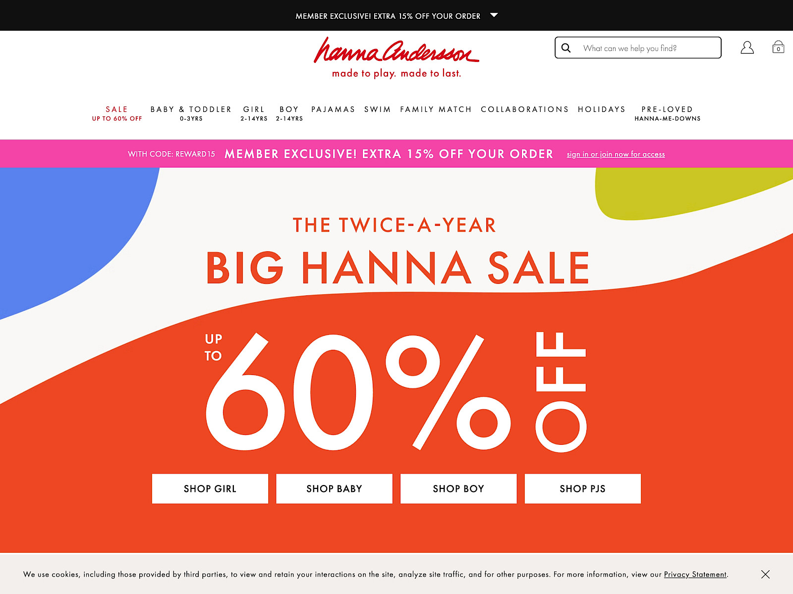 Hanna Andersson Screenshot