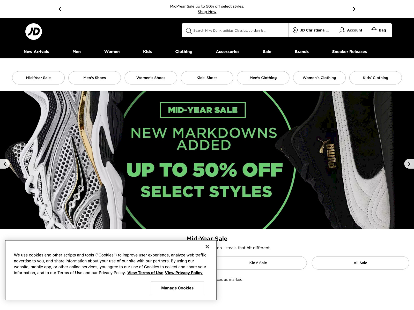 JD Sports Screenshot