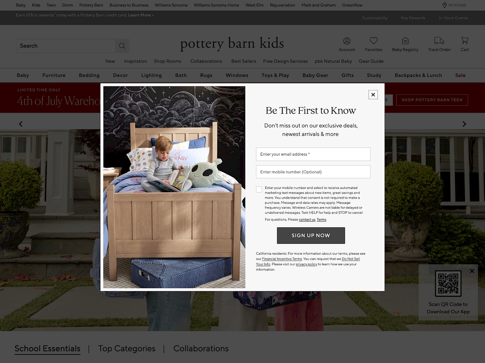Pottery Barn Kids Screenshot