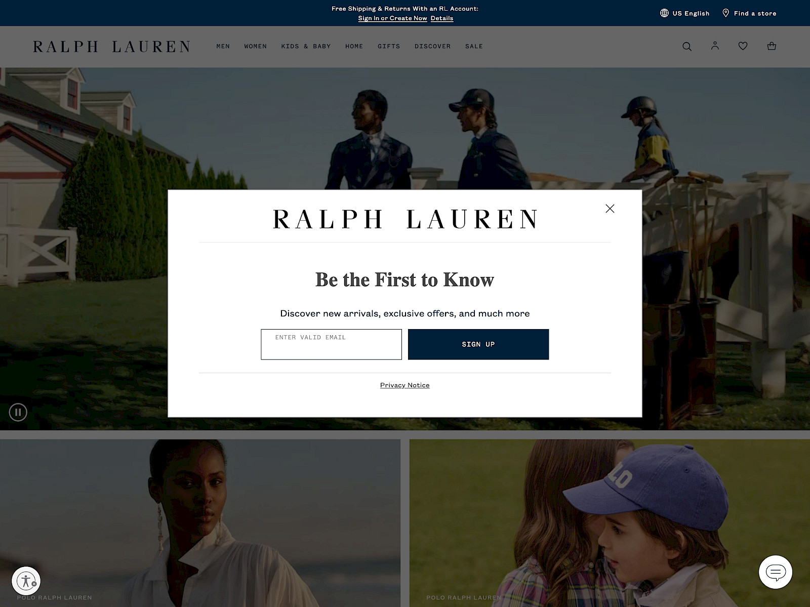 Ralph Lauren Screenshot
