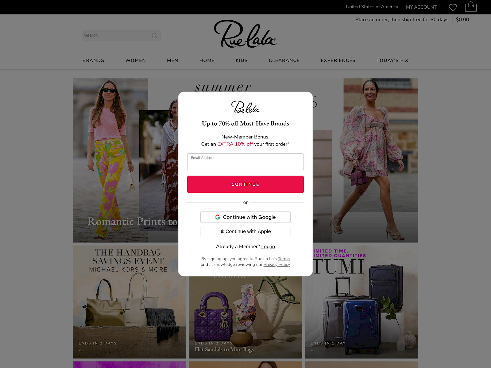 Rue La La Screenshot