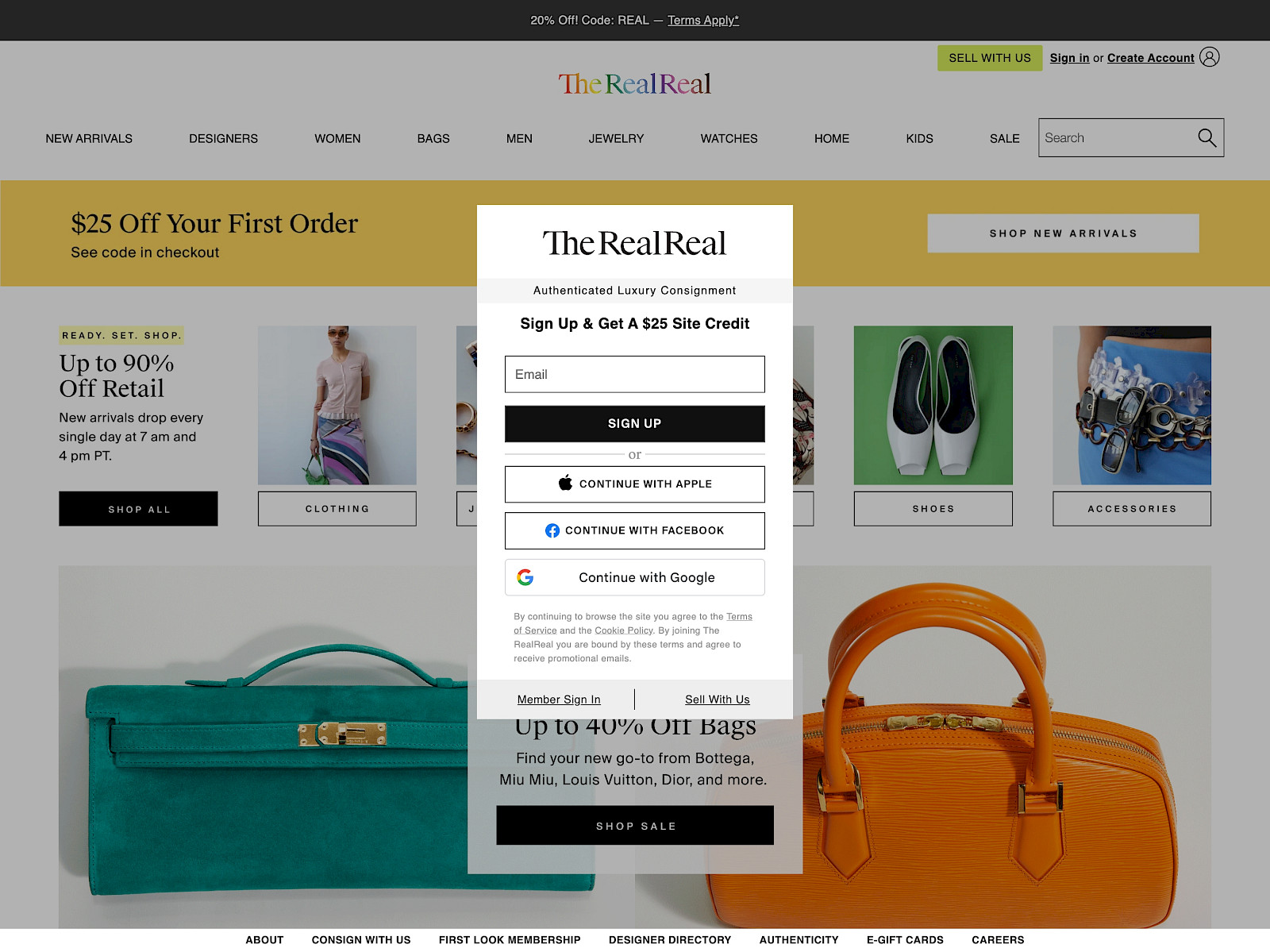 The RealReal Screenshot