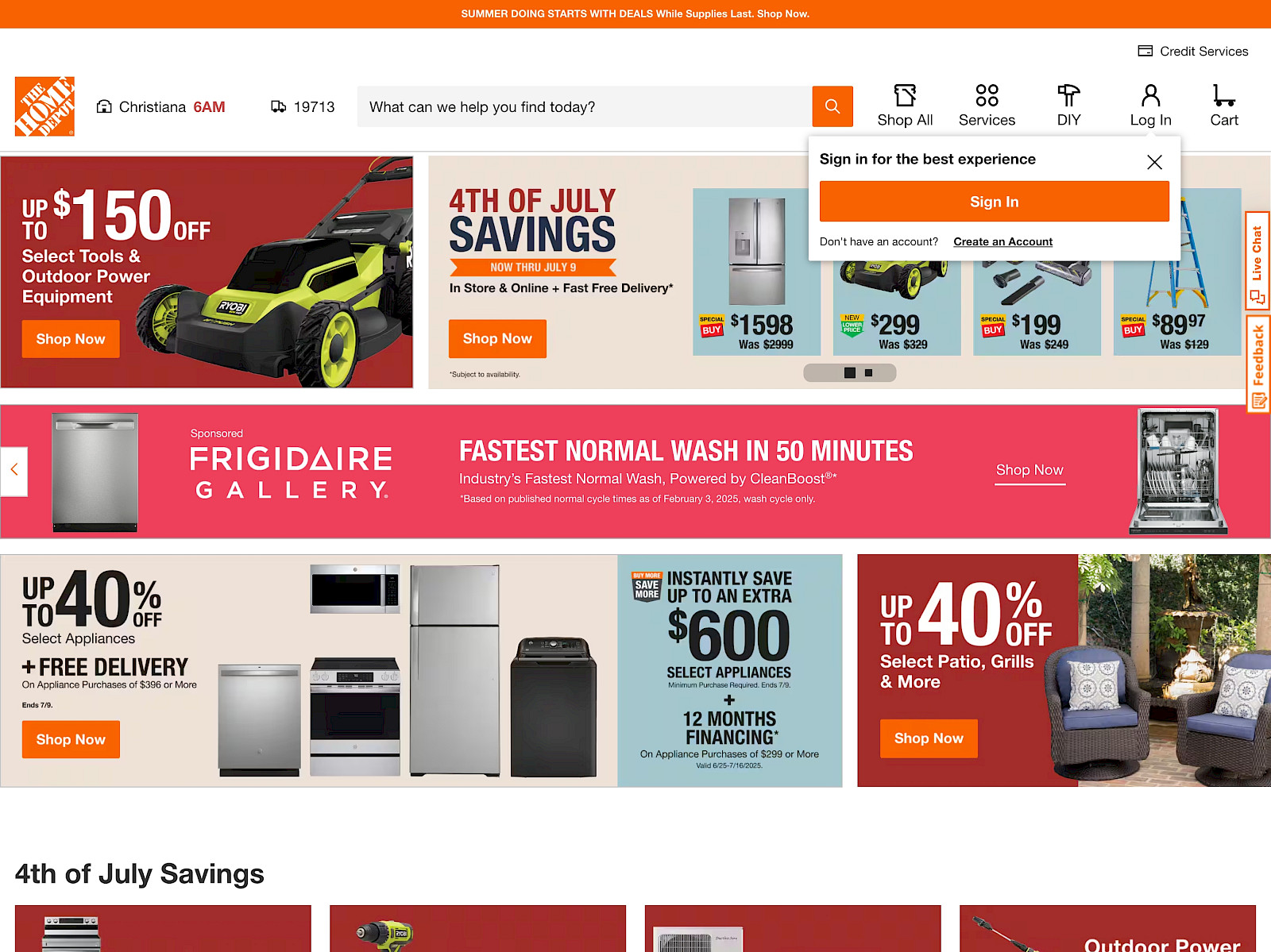 Home Depot Screenshot